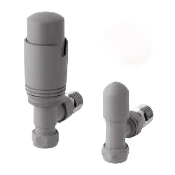 Totally Rads Eastbrook Biava Thermostatic Angled Radiator Valve and Lockshield - Matt Grey - 41.3027