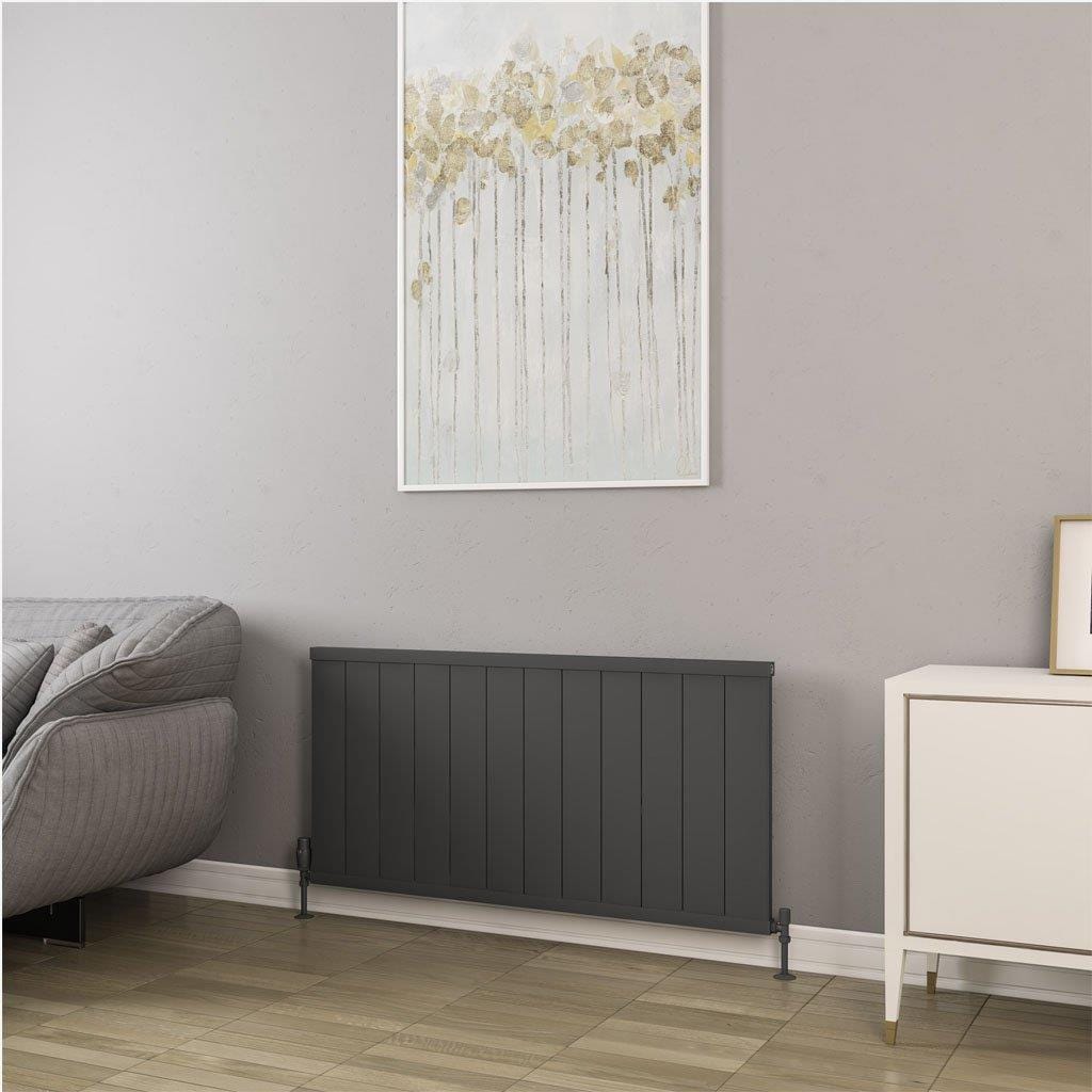 Eastbrook Panel Radiator Eastbrook Kingswood Slimline Horizontal Aluminium Radiator 600 x 1210mm / Matt Anthracite