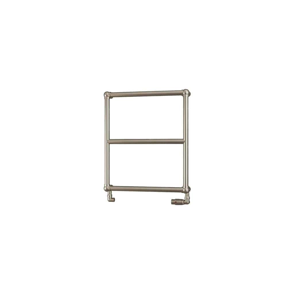 Eastbrook Traditional Towel Rail Eastbrook Stour Vertical Traditional Heated Towel Rail in Brushed Brass 690 x 600 / Dual Fuel