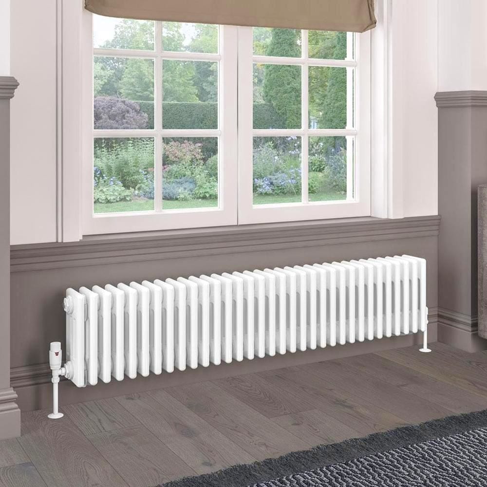 Eastbrook Column Radiator Eastbrook Rivassa Traditional 4 Column Radiator in Gloss White 300 x 1505 / Electric Only