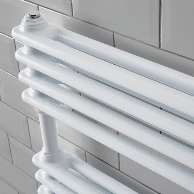 KRAD Designer Towel Radiators K-RAD Kolumn Straight Vertical Heated Towel Radiator in Gloss White