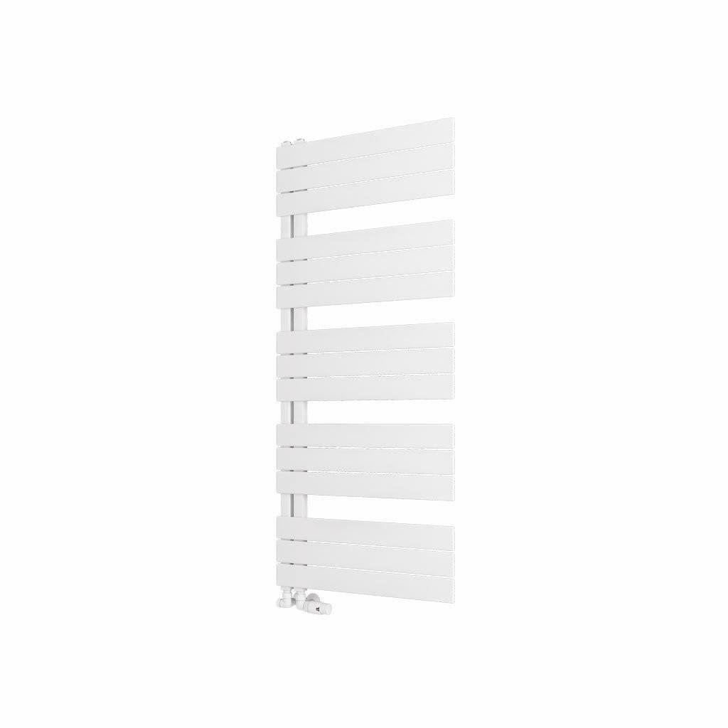 Eastbrook Designer Towel Radiators Eastbrook Helmsley Straight Vertical Designer Towel Rail in Matt White 1400 x 600 / Electric Only