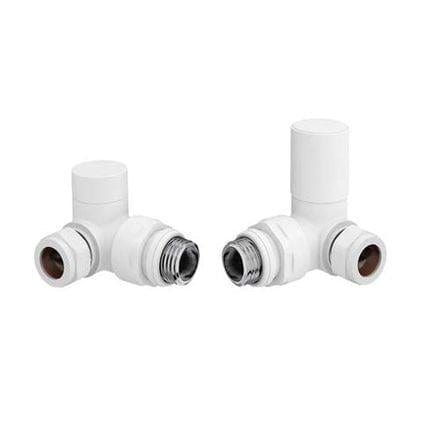 Totally Rads Radiator Valves Redroom Corner Manual Round Radiator Valves (Pair) White