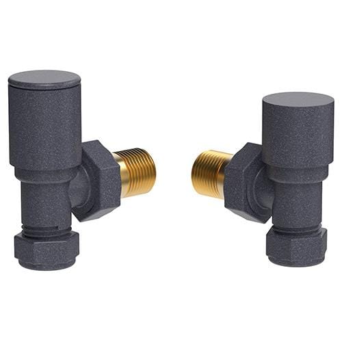 Vogue Radiator Valves Vogue Arne Round Manual Angled Valves - Anthracite - VL003 15MMAP-ZAT