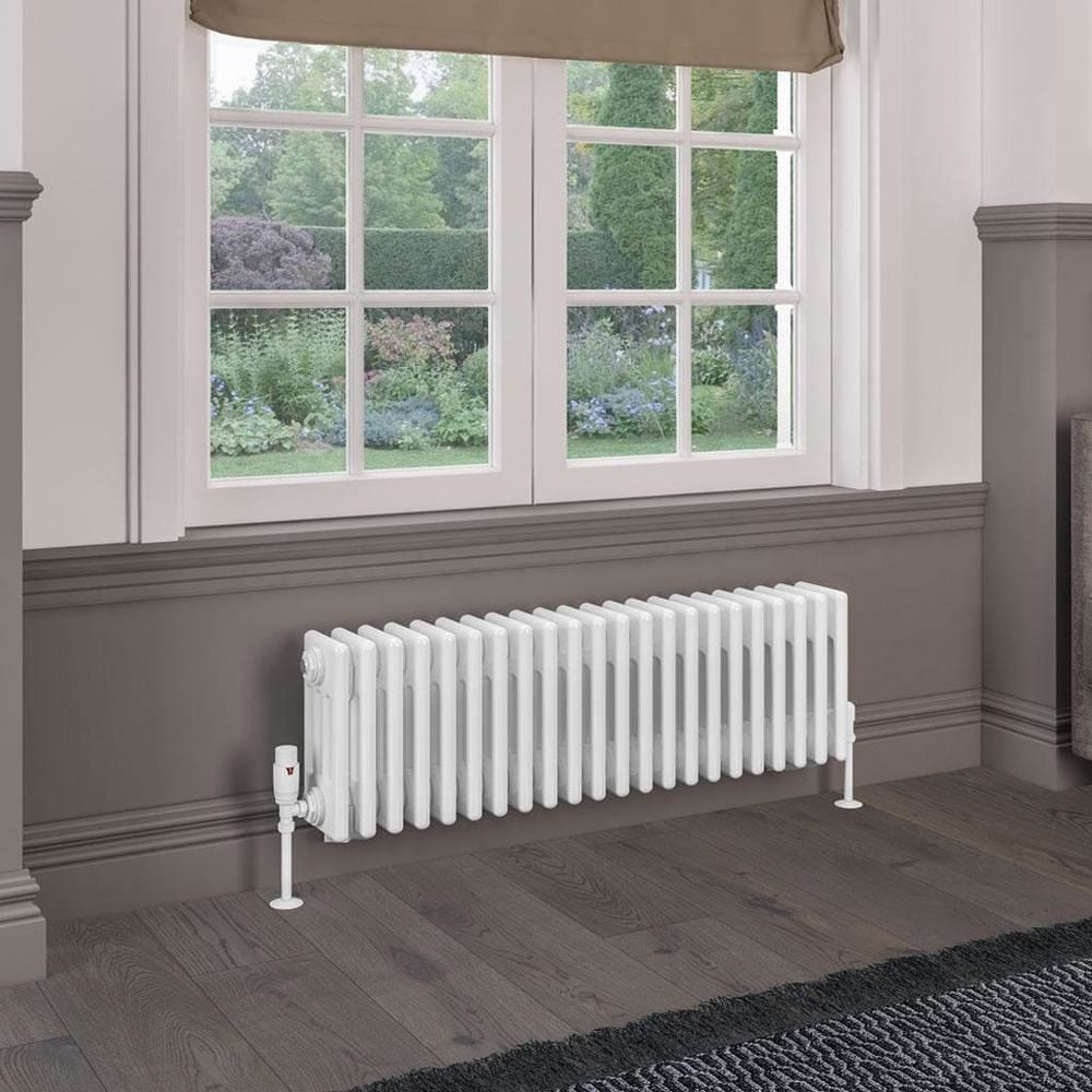 Eastbrook Column Radiator Eastbrook Rivassa Traditional 4 Column Radiator in Gloss White 300 x 1010 / Central Heating