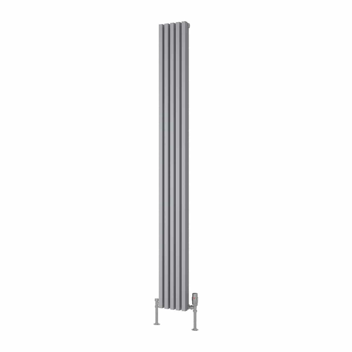 Reina Panel Radiator Reina Albano Central Heating Vertical Designer Radiator Silver / 1800 x 190mm