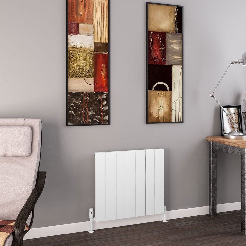 Eastbrook Panel Radiators Eastbrook Charlton Horizontal Designer Radiator in Matt White 600 x 660 / Electric Only