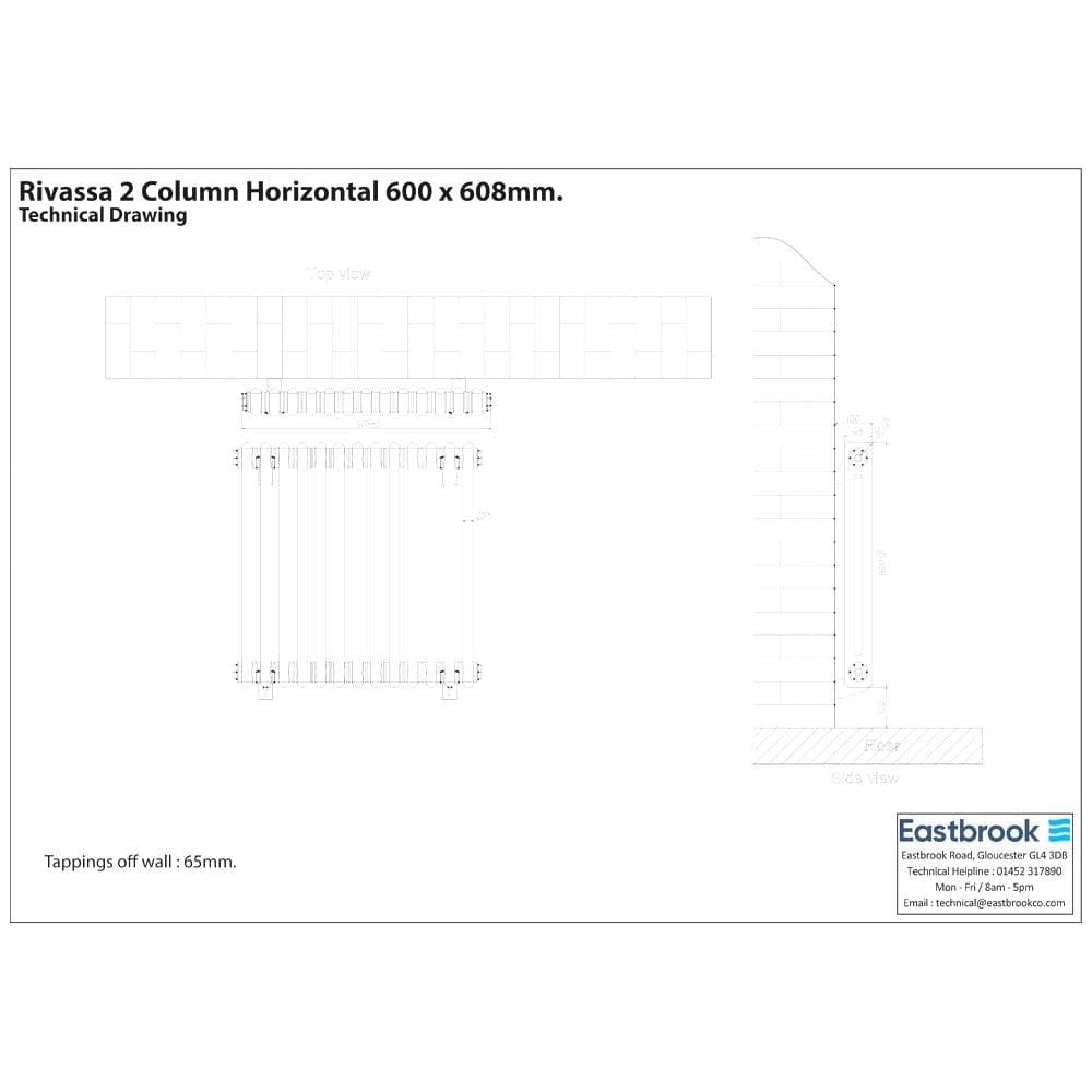 Eastbrook Column Radiator Eastbrook Rivassa Traditional 2 Column Radiator in Chrome Effect