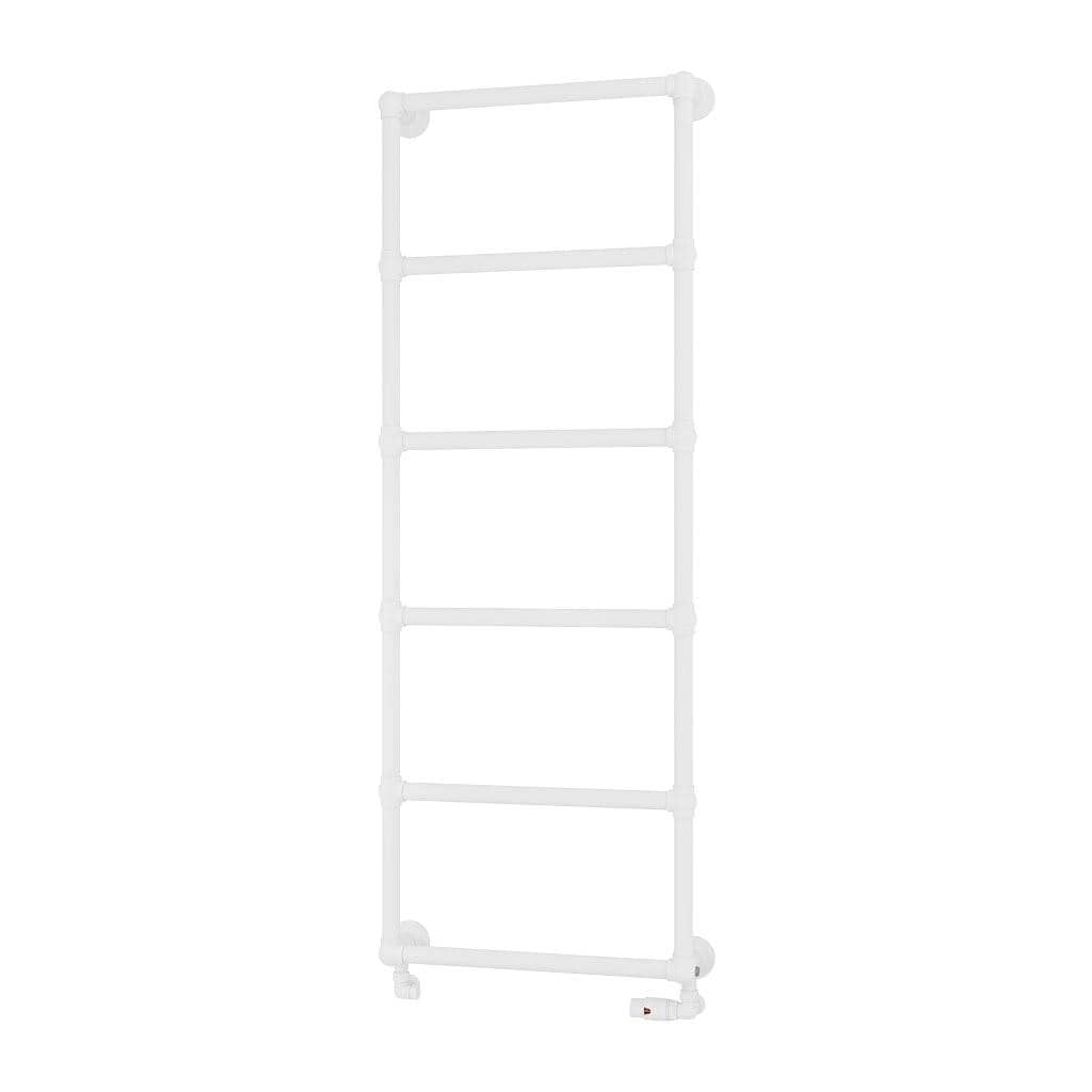 Eastbrook Traditional Towel Rail Eastbrook Stour Vertical Traditional Heated Towel Rail in Matt White 1550 x 600 / Dual Fuel