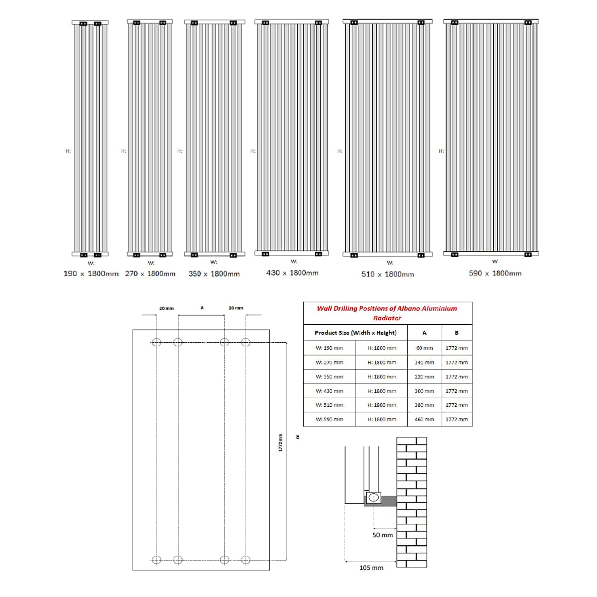 Reina Panel Radiator Reina Albano Central Heating Vertical Designer Radiator