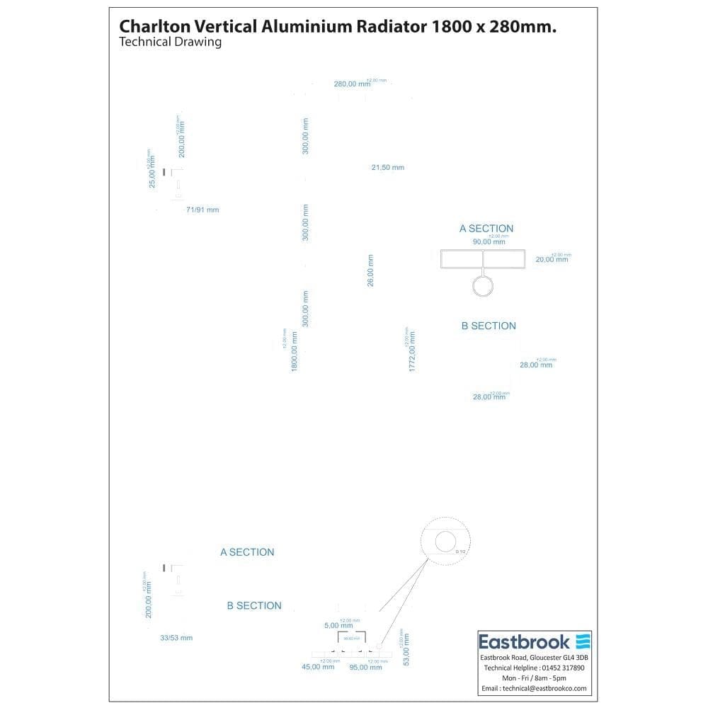 Eastbrook Eastbrook Charlton Vertical Designer Radiator in Matt White
