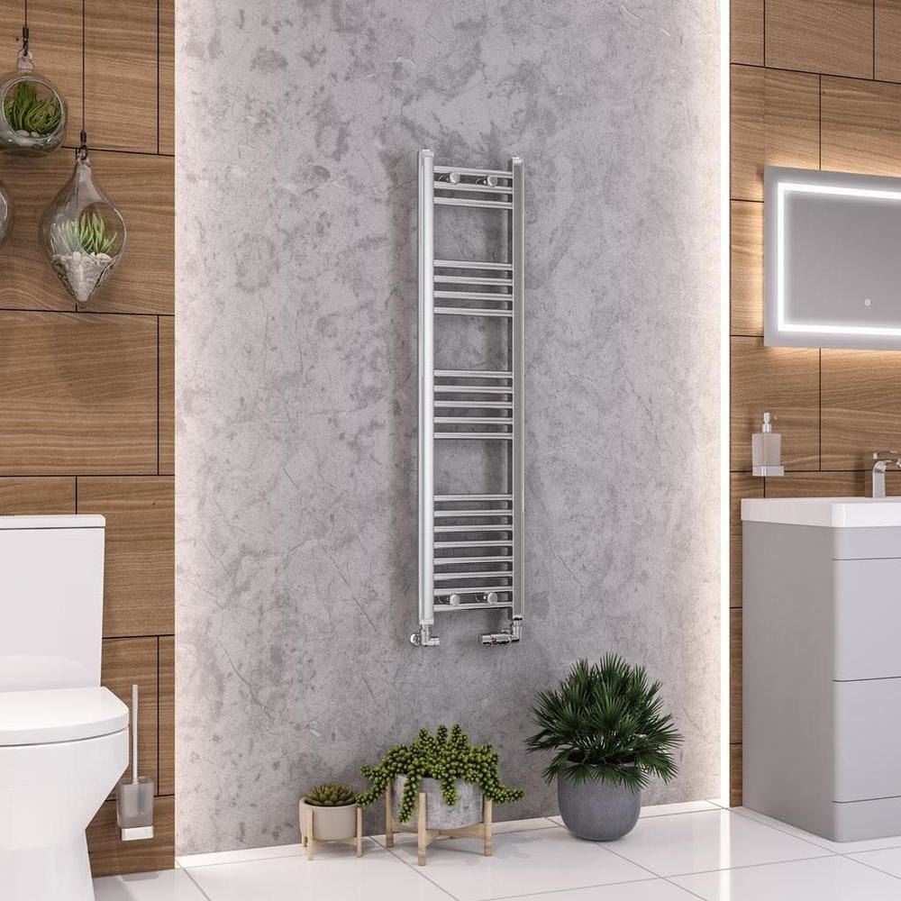 Eastbrook Ladder Rail Eastbrook Wendover Straight Heated Towel Rail in Chrome 1200 x 300mm / Central Heating