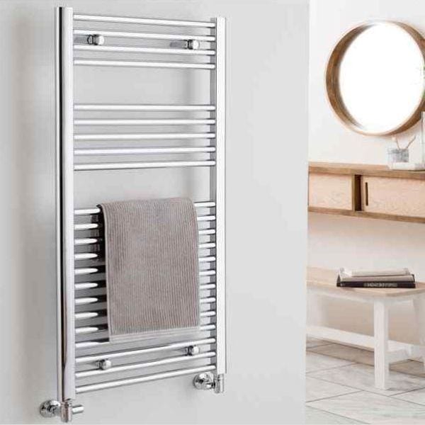 Vogue Ladder Rail Vogue Focus Straight Towel Rail in Chrome 1000 x 500 / Central Heating