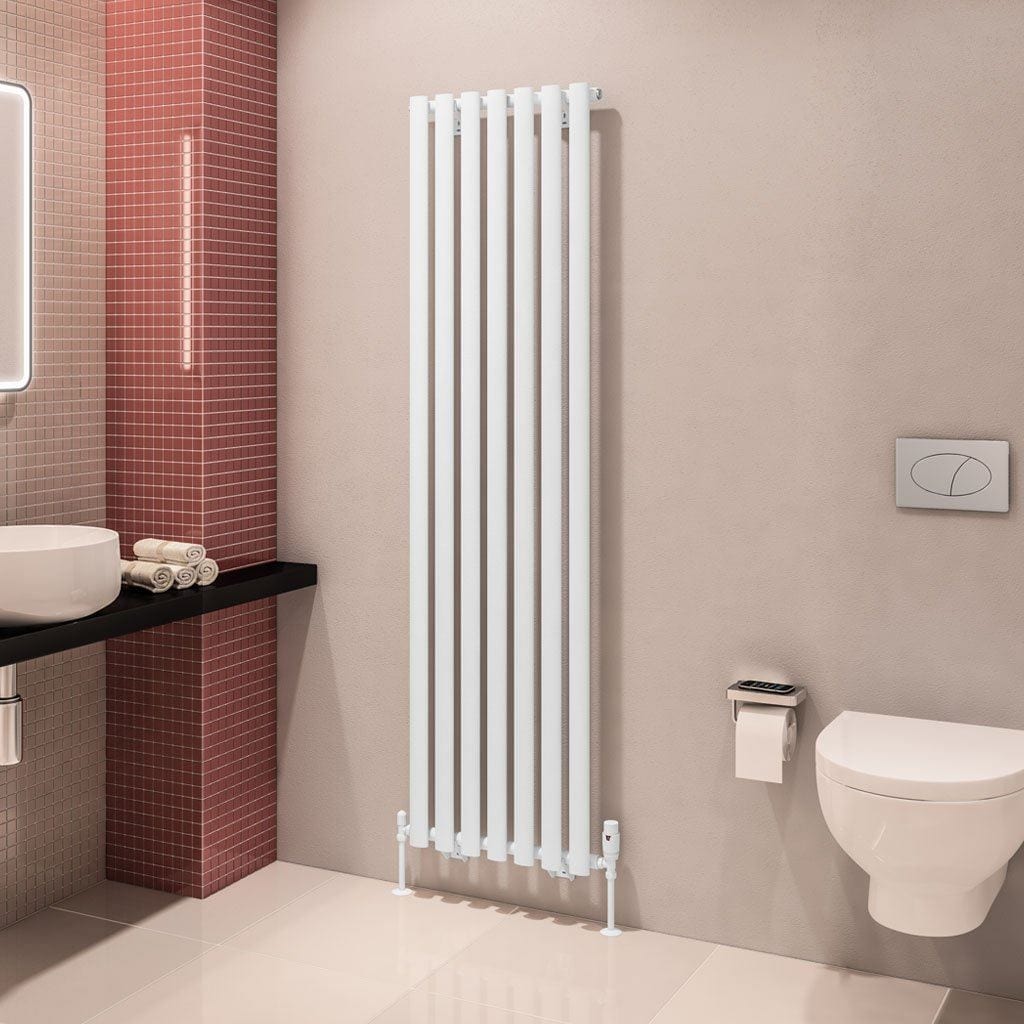 Eastbrook Panel Radiators Eastbrook Tunstall Straight Vertical Designer Radiator in Matt White 1800 x 490