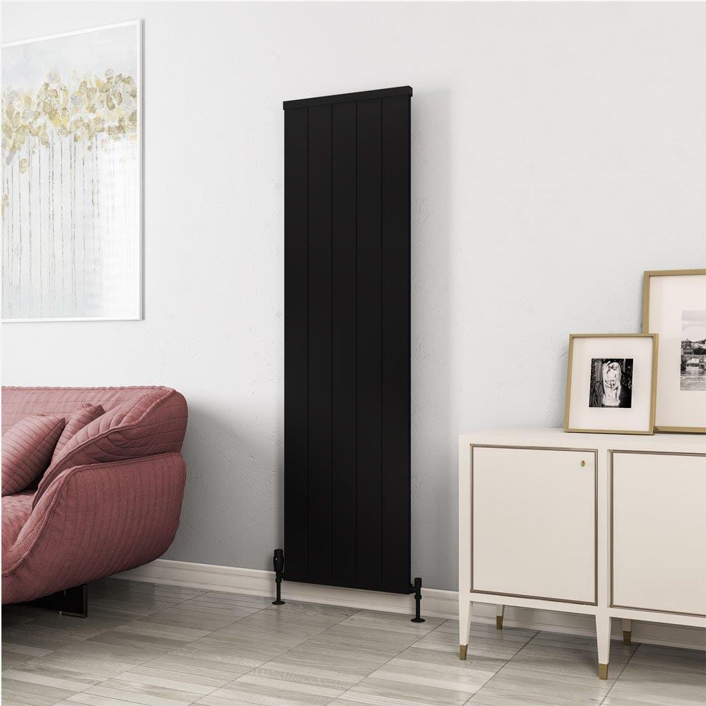 Eastbrook Panel Radiator Eastbrook Kingswood Slimline Vertical Aluminium Radiator 1800 x 510mm / Matt Black