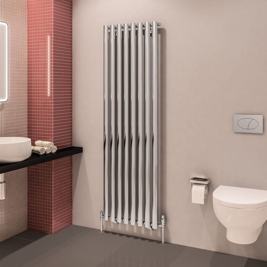 Eastbrook Panel Radiators Eastbrook Tunstall Straight Vertical Designer Radiator in Chrome 1800 x 560