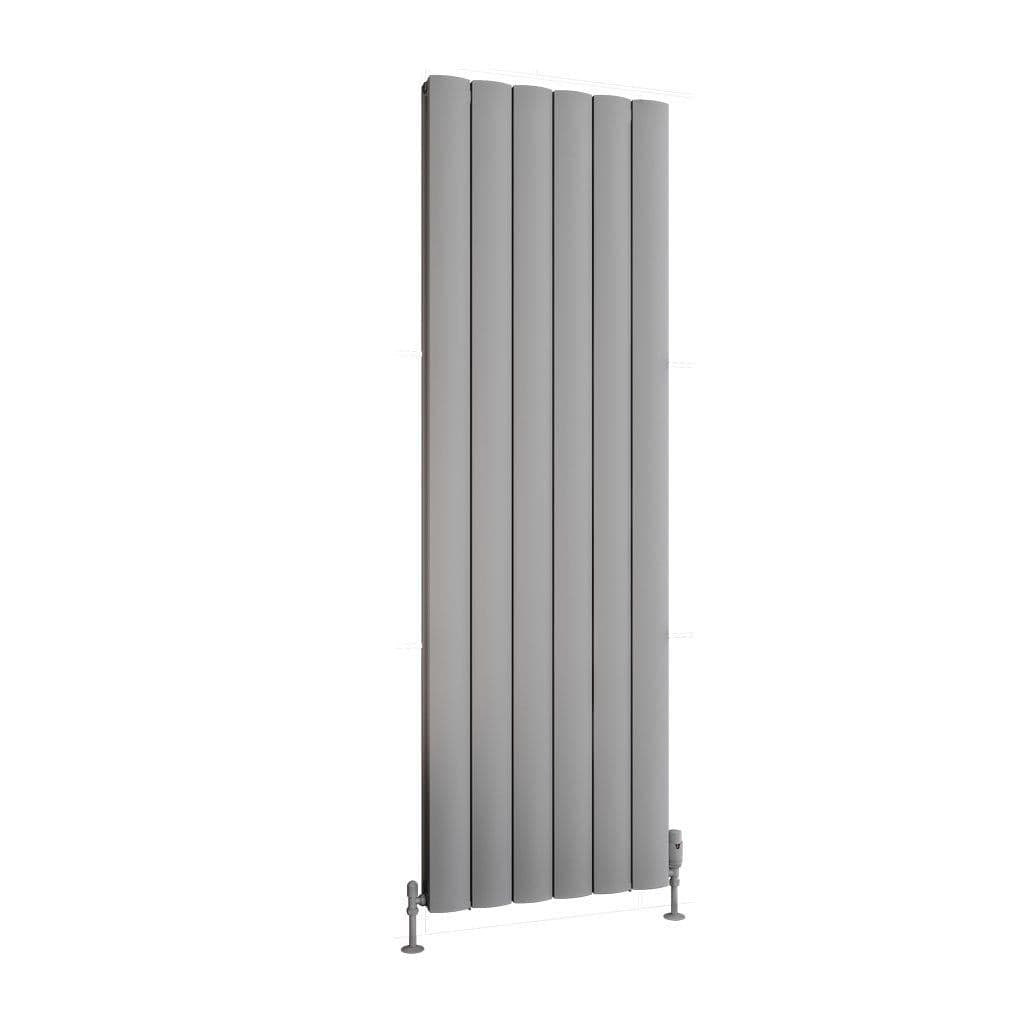 Eastbrook Panel Radiator Eastbrook Guardia Straight Vertical Aluminium Radiator in Matt Grey