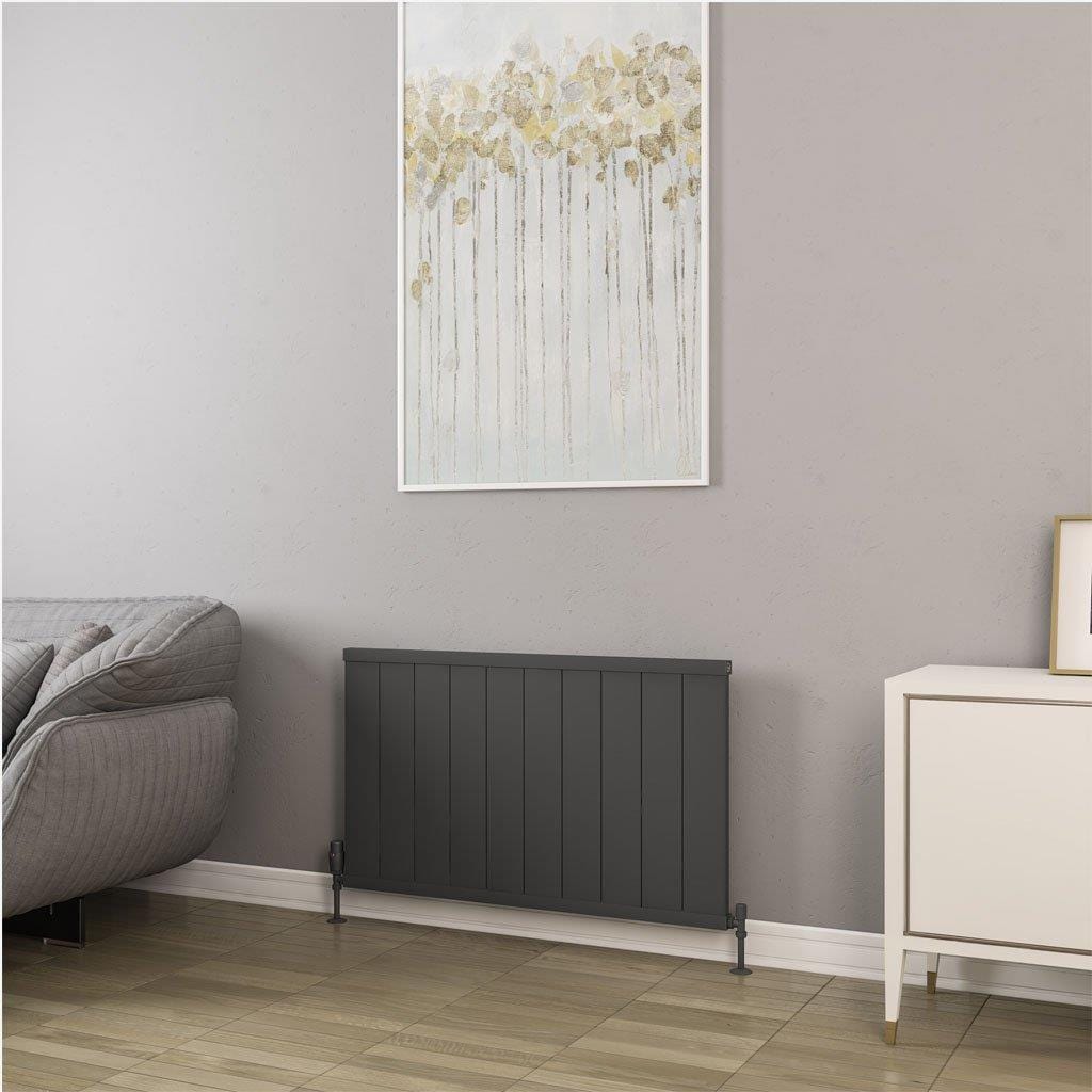 Eastbrook Panel Radiator Eastbrook Kingswood Slimline Horizontal Aluminium Radiator 600 x 1010mm / Matt Anthracite