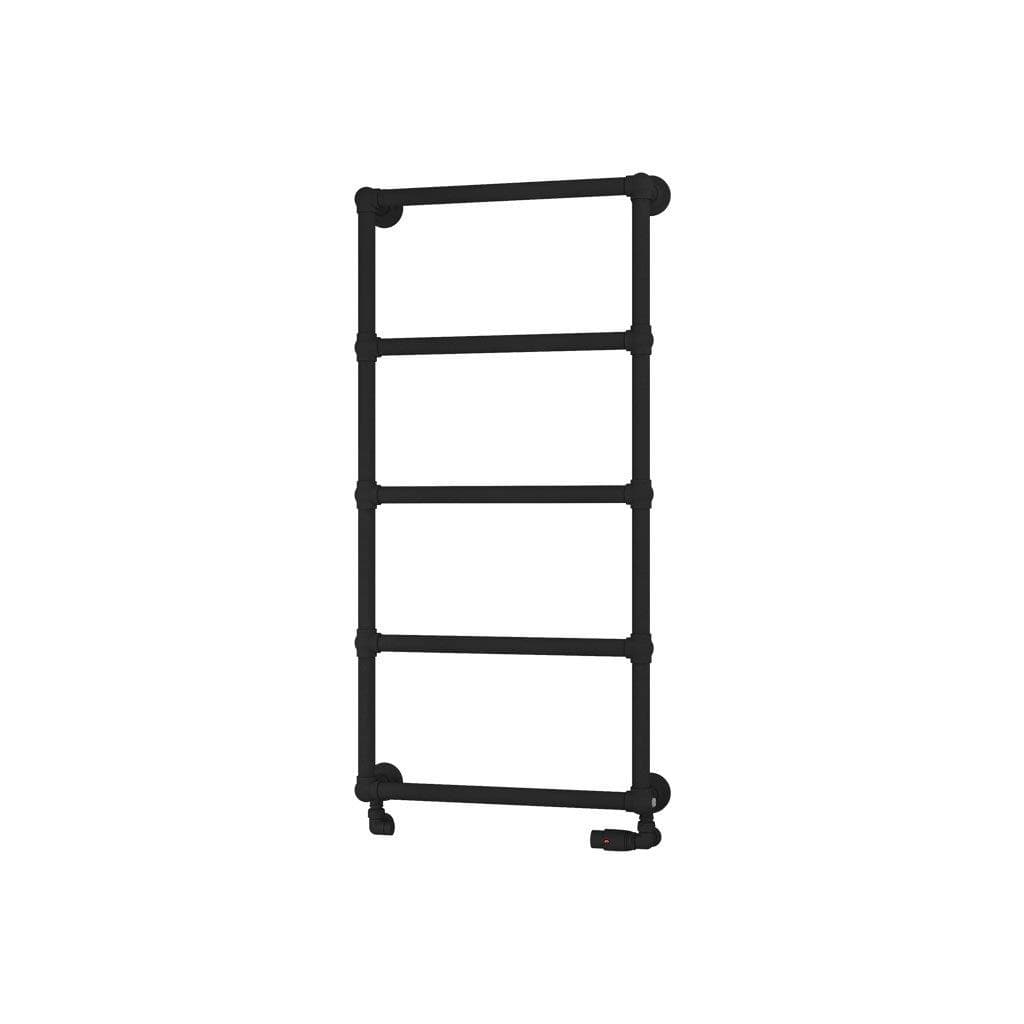 Eastbrook Traditional Towel Rail Eastbrook Stour Vertical Traditional Heated Towel Rail in Matt Black 1195 x 600 / Central Heating