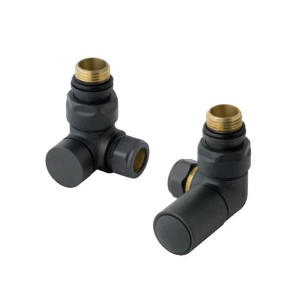Totally Rads Eastbrook Corner Manual Radiator Valves Pair - Matt Anthracite - 41.3018