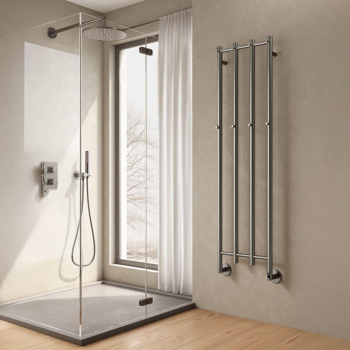 Aquarius Unique Radiator Aquarius DigiTherm Solara Dry Electric Radiator with LCD Display Gunmetal Grey