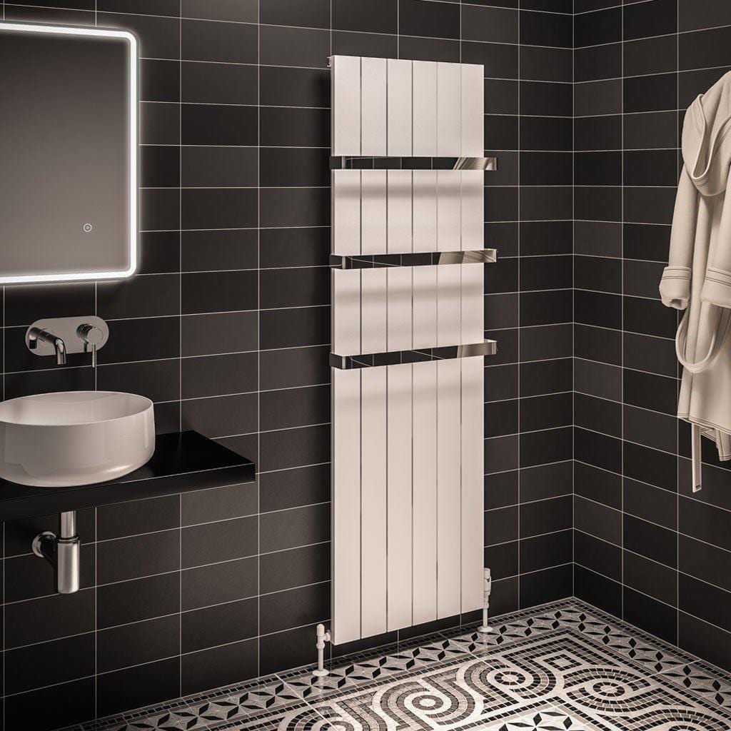 Eastbrook Panel Radiator Eastbrook Rosano Straight Vertical Aluminium Radiator in Matt White 1800 x 565mm / Electric Only