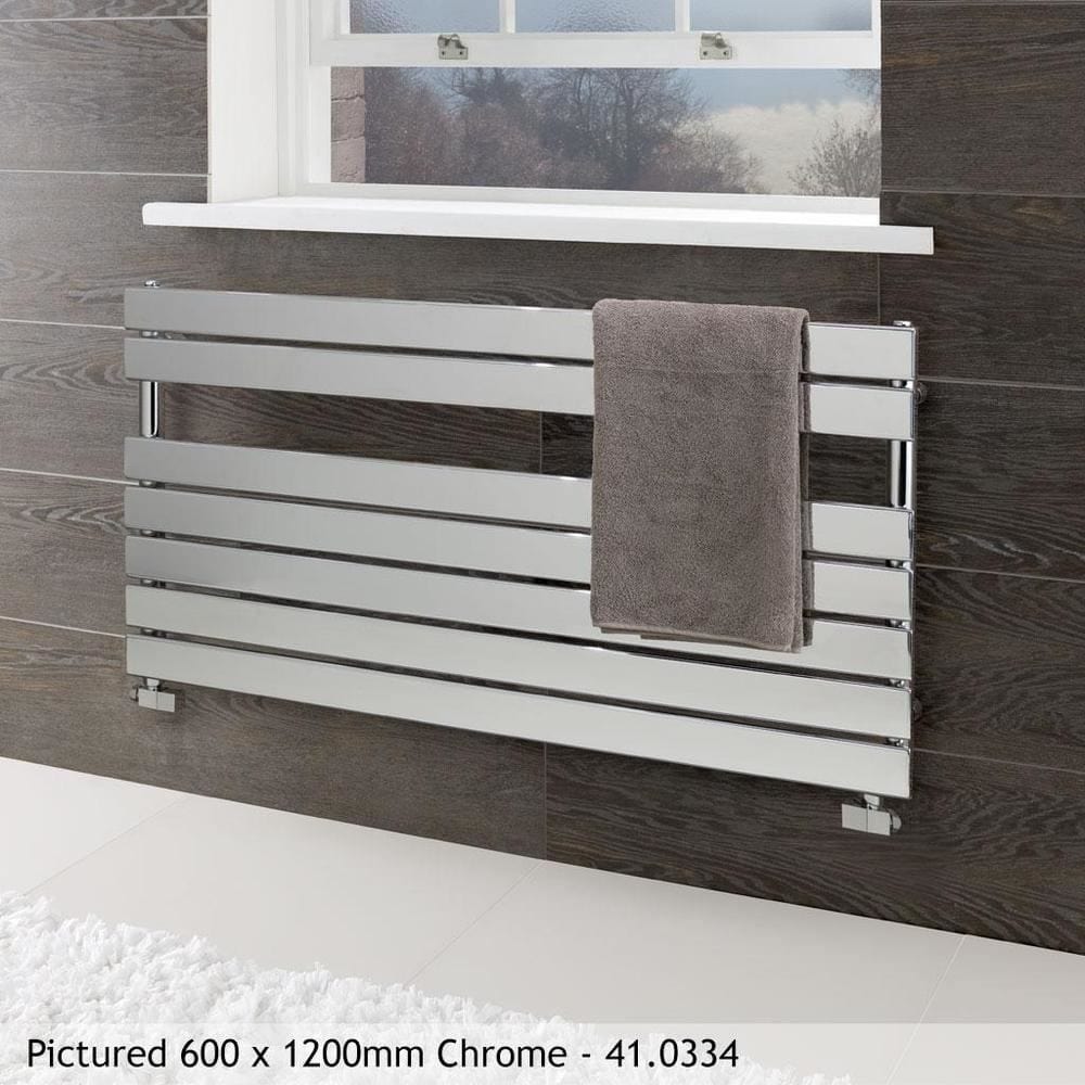 Eastbrook Designer Towel Rail Eastbrook Staverton Tube on Tube Straight Vertical Heated Towel Rail in Chrome 600 x 1000 / Central Heating