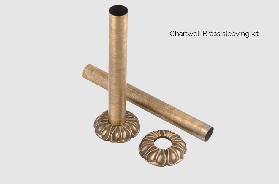 MHS Radiators Pipe Shrouds MHS Chartwell Traditional Pipe Shrouds and Collar Sleeving Kit - Brass - PSKITC-10