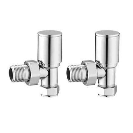 Totally Rads Radiator Valves Redroom Angled Manual Round Radiator Valves (Pair) Chrome