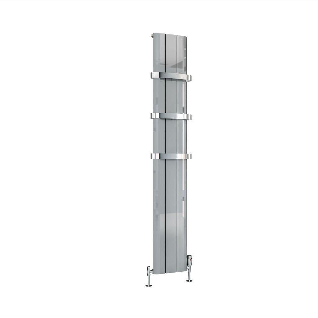 Eastbrook Vertical Panel Radiators Eastbrook Peretti Straight Vertical Aluminium Radiator in Polished Aluminium