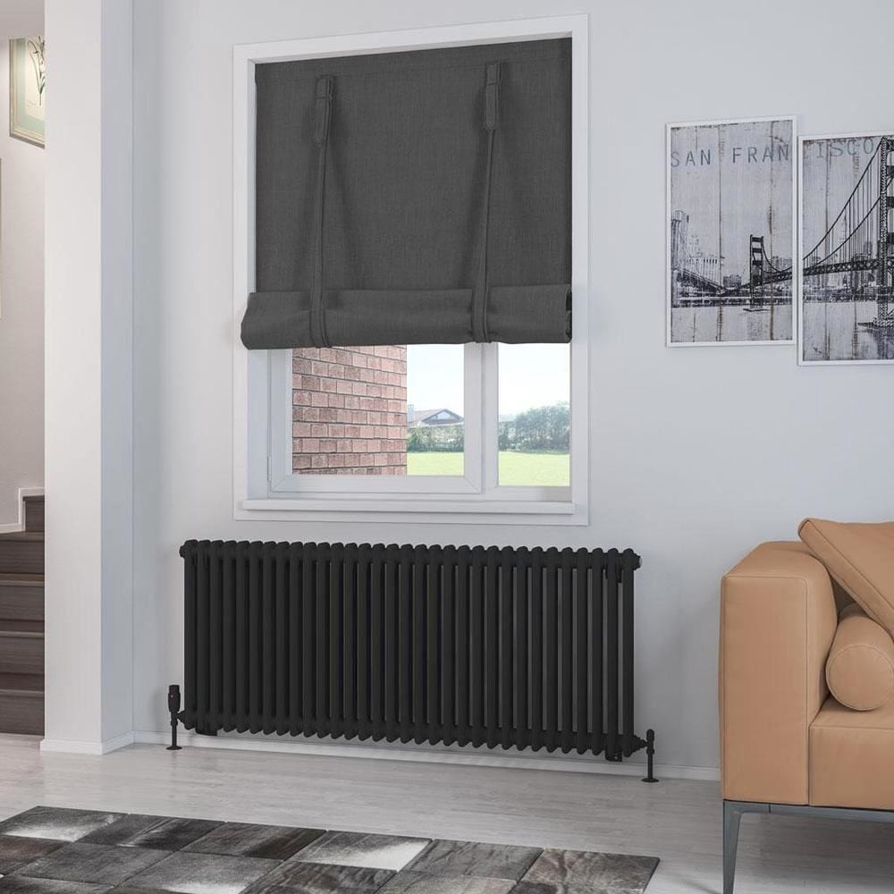 Eastbrook Rivassa Traditional 2 Column Radiator in Matt Black