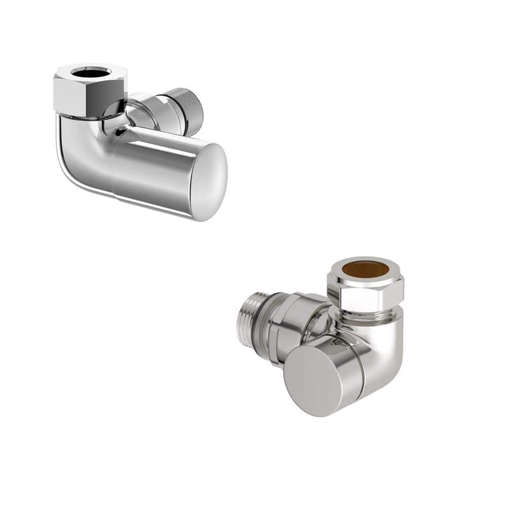 Tissino Radiator Valves Tissino Hugo2 Double Angled Radiator Valves - Chrome - THU-201-CP