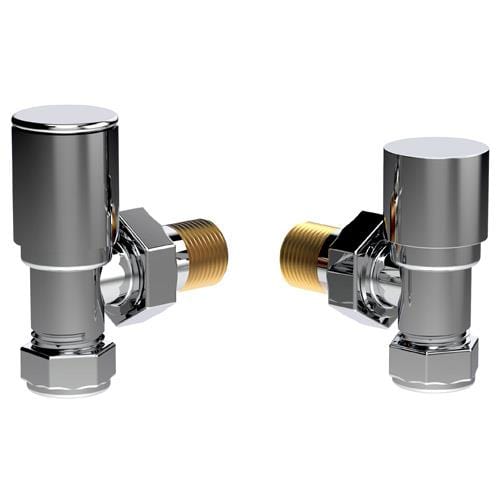 Vogue Radiator Valves Vogue Arne Round Manual Angled Valves - Chrome - VL003 15MMAP-CP