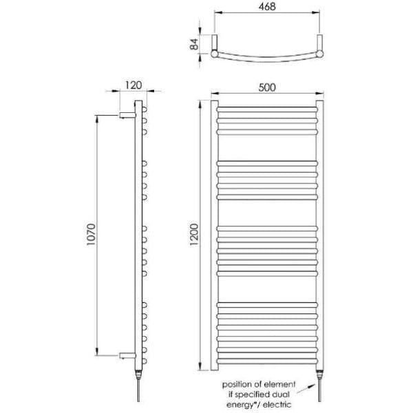 Vogue Ladder Rails Vogue Kerve Curved Ladder Rail in Polished Stainless Steel
