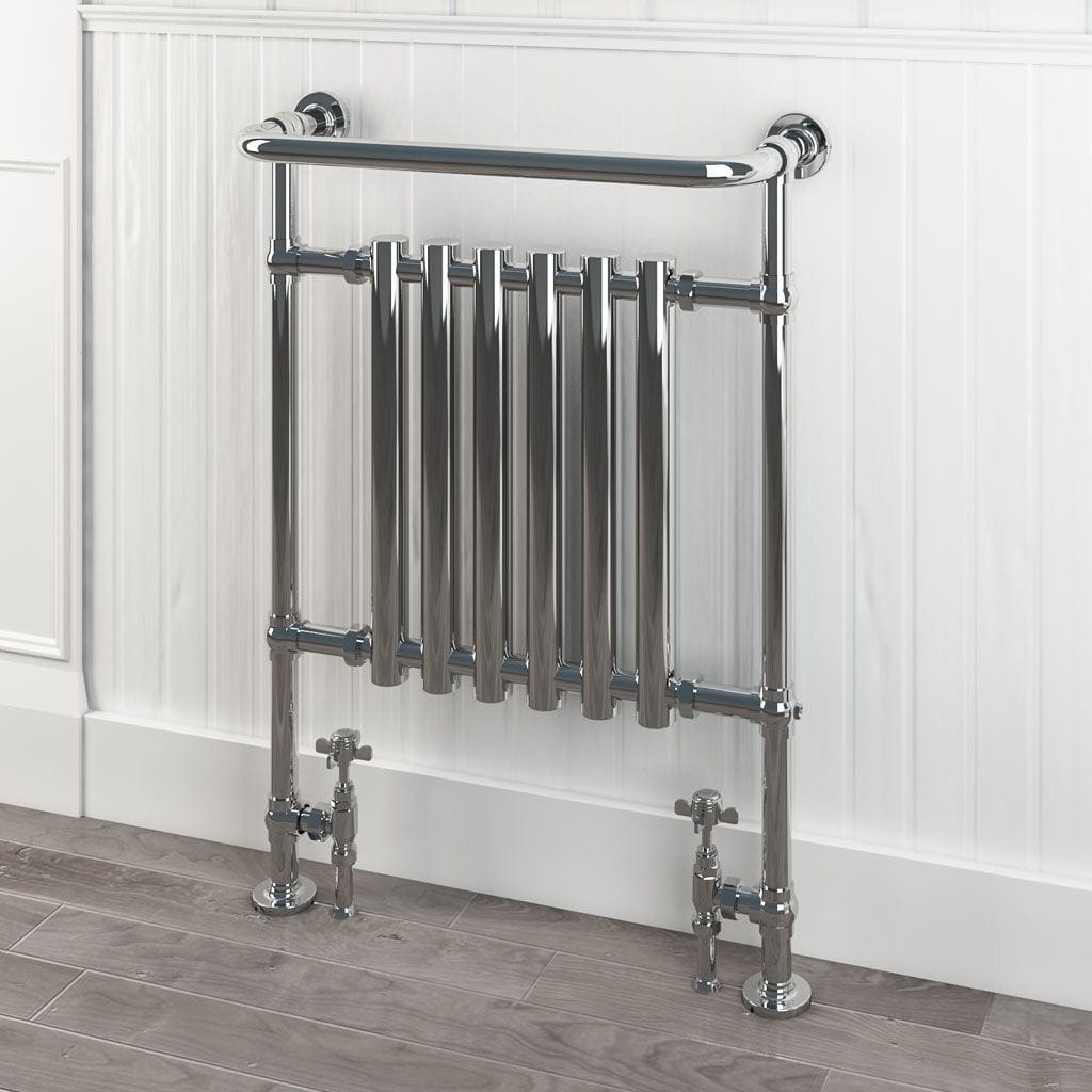 Eastbrook Inset Radiator Eastbrook Ampney Vertical Traditional Radiator Heated Towel Rail - 940mm x 674mm - Chrome