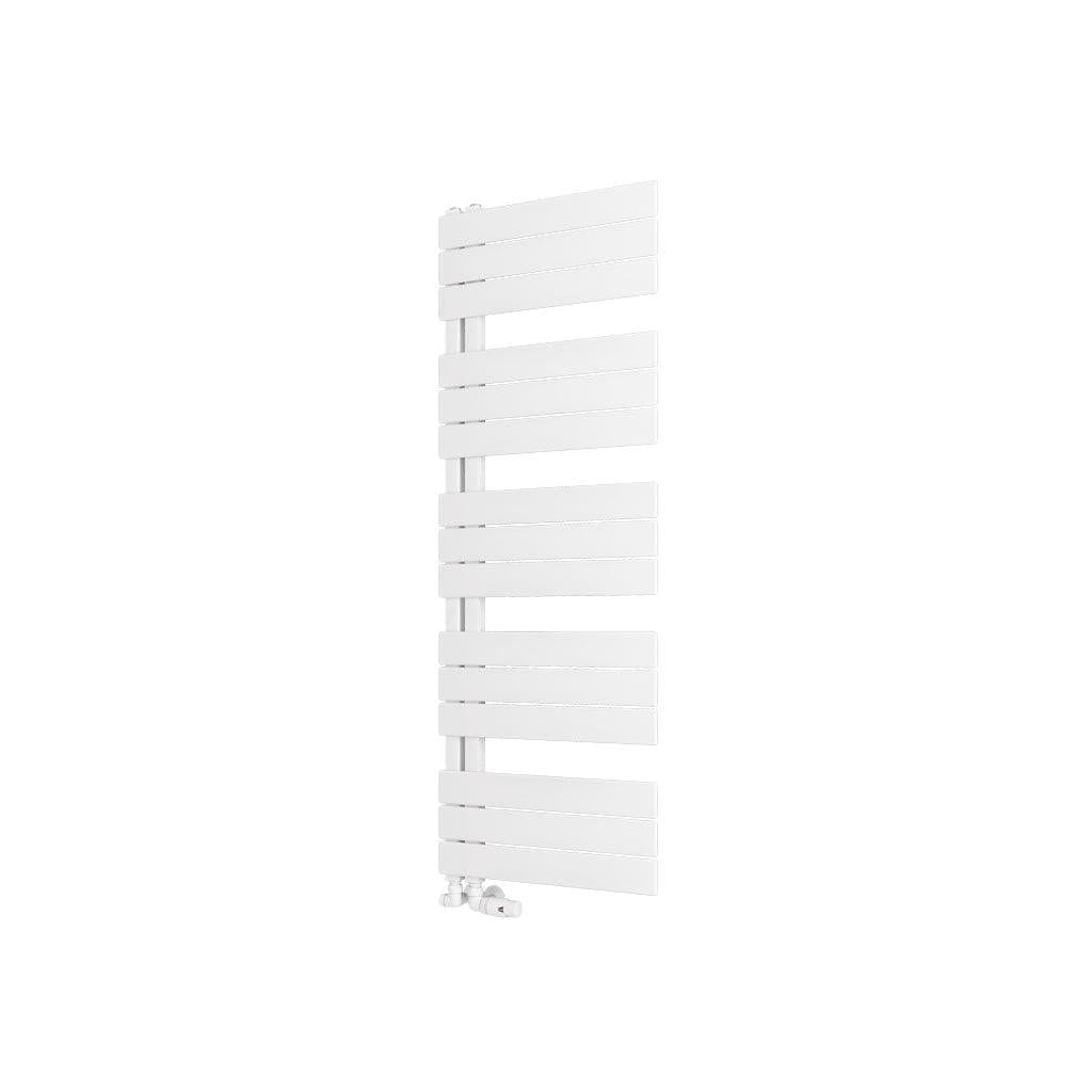 Eastbrook Designer Towel Radiators Eastbrook Helmsley Straight Vertical Designer Towel Rail in Matt White 1400 x 500 / Dual Fuel