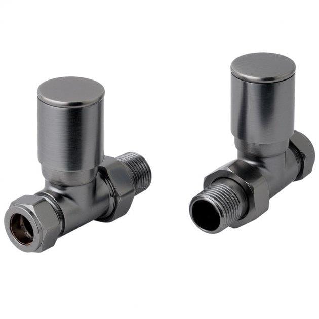 Totally Rads Radiator Valves JTP Straight Radiator Valve Brushed Black