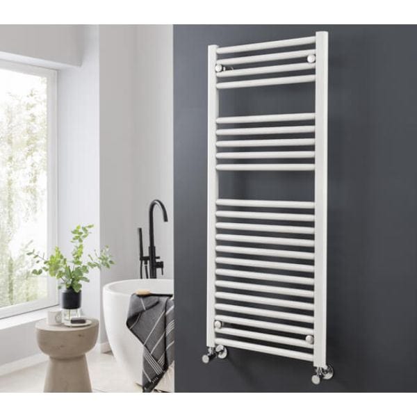 Vogue Ladder Rails Vogue Focus Straight Towel Rail in White 1200 x 300 / Central Heating