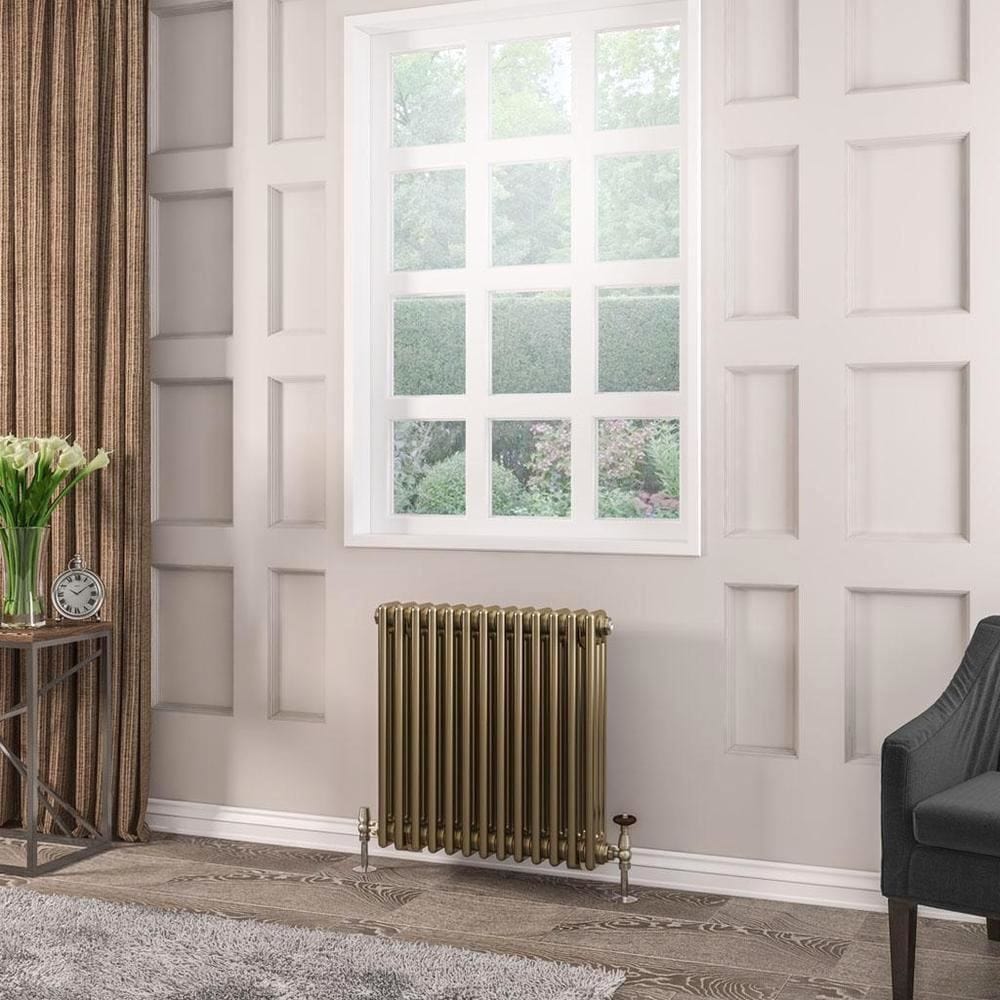 Eastbrook Column Radiator Eastbrook Rivassa Traditional 3 Column Radiator in Bronze Effect 600 x 608 / Dual Fuel