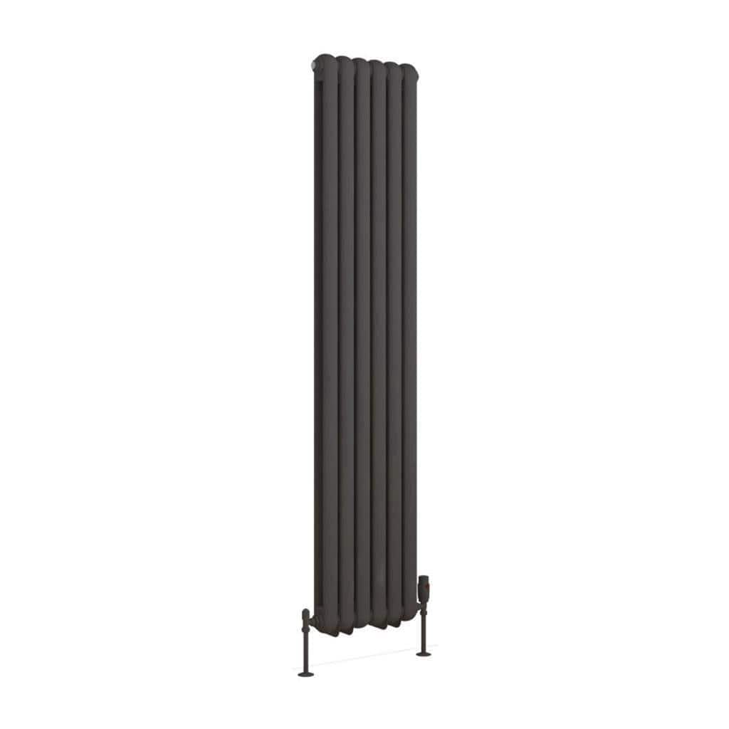 Eastbrook Column Radiators Eastbrook Rubano Straight Vertical Traditional Column Radiator in Matt Anthracite