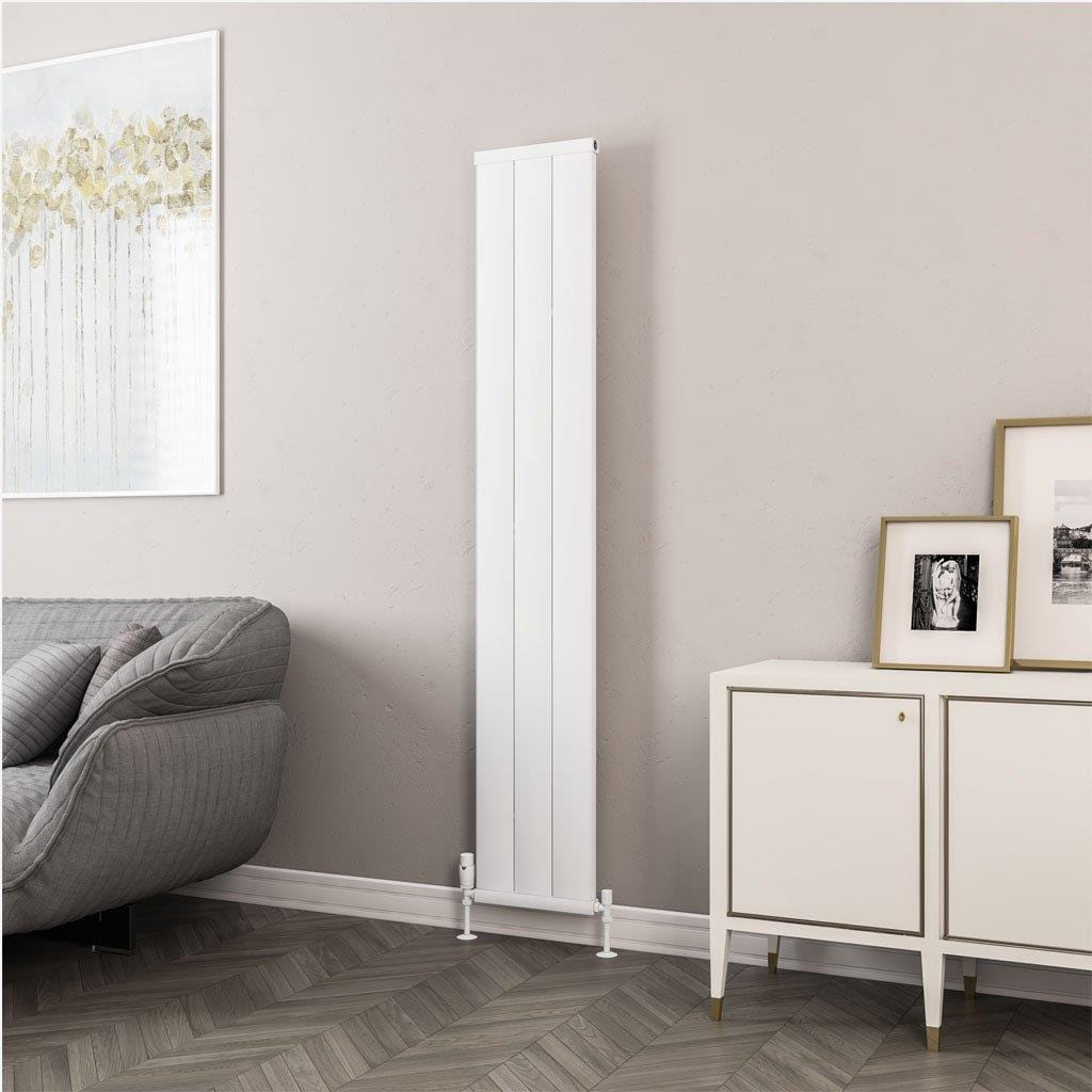 Eastbrook Panel Radiator Eastbrook Kingswood Slimline Vertical Aluminium Radiator 1800 x 310mm / Matt White