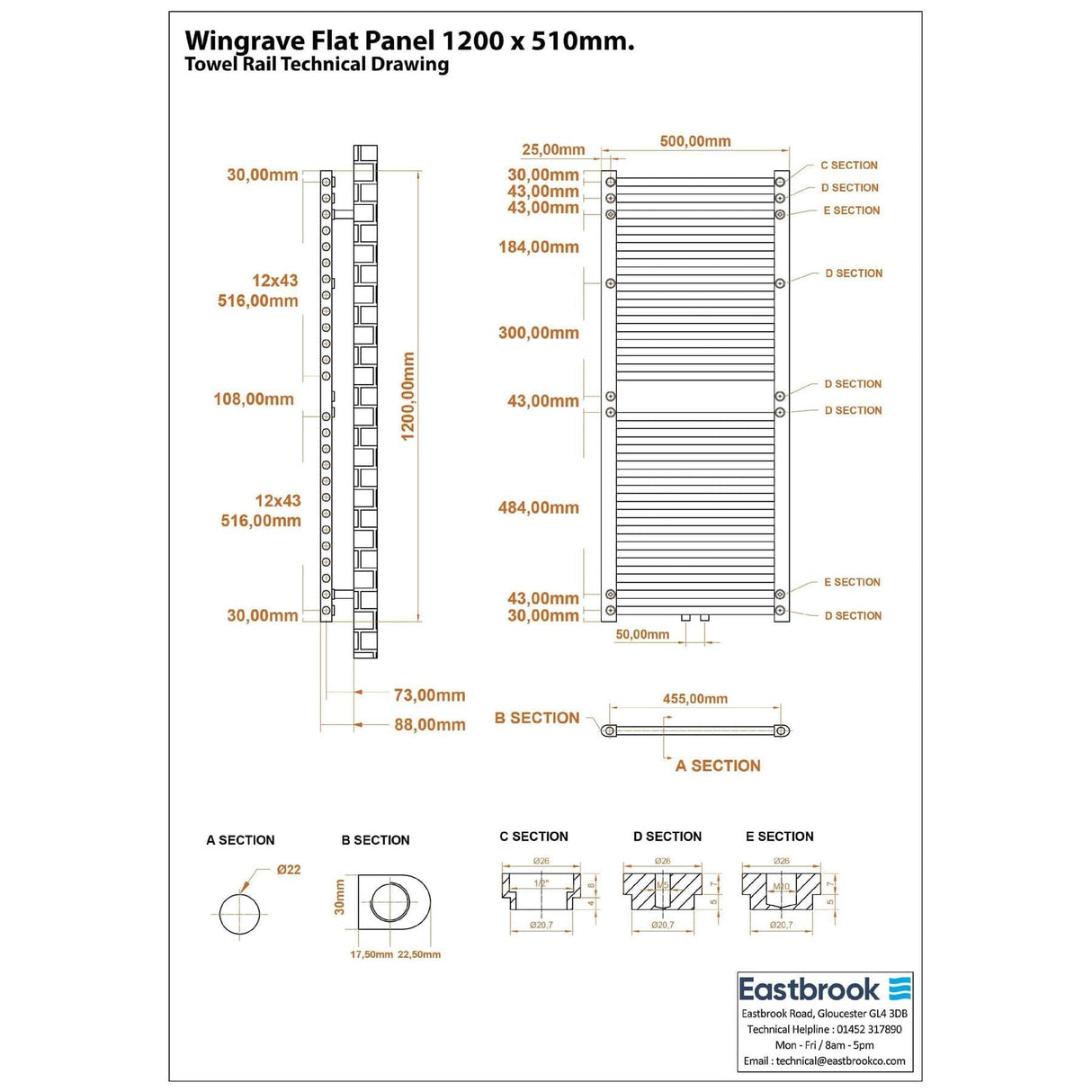 Eastbrook Flat Panel Radiator Eastbrook Wingrave Flat Panel Radiator In Matt Anthracite