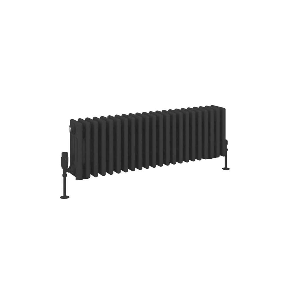 Eastbrook Column Radiator Eastbrook Rivassa Traditional 4 Column Radiator in Matt Black