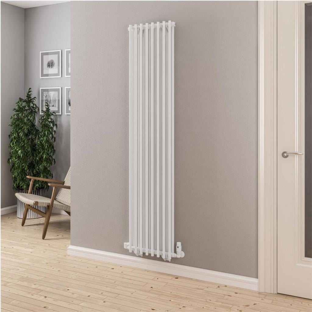 Eastbrook Column Radiator Eastbrook Murano Vertical Designer Radiator in Gloss White 1800 x 410mm