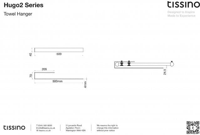 Tissino Radiator Towel Hangers Tissino Hugo2 Towel Hanger in Chrome