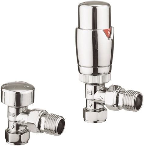 Crosswater Radiator Valves Crosswater Angled Thermostatic Radiator Valve - Pier - Chrome - RADVTRVA1C