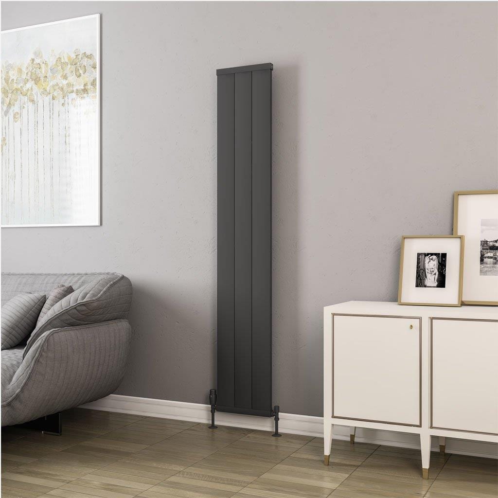 Eastbrook Panel Radiator Eastbrook Kingswood Slimline Vertical Aluminium Radiator 1800 x 310mm / Matt Anthracite