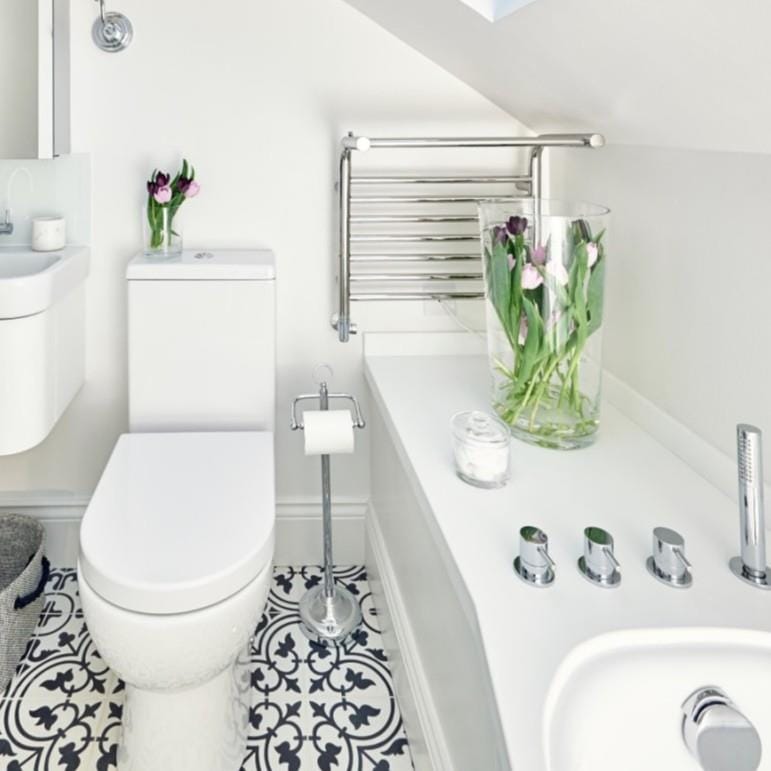 JIS Designer Towel Radiator JIS Sussex Newhaven Heated Shelf Towel Rail Polished Chrome / Electric Only