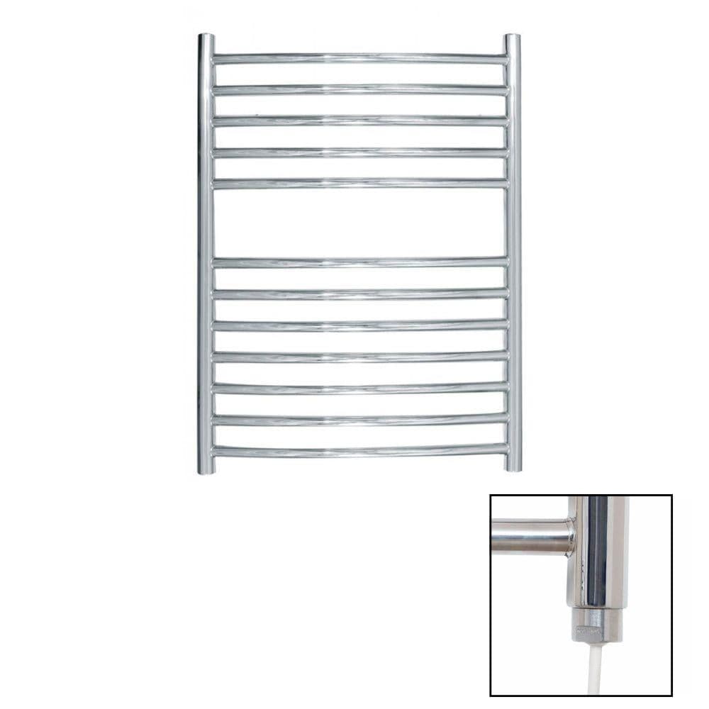 JIS Ladder Rail JIS Sussex Camber Vertical Stainless Steel Curved Heated Towel Rail 700 x 520mm / Electric Only / Polished Chrome