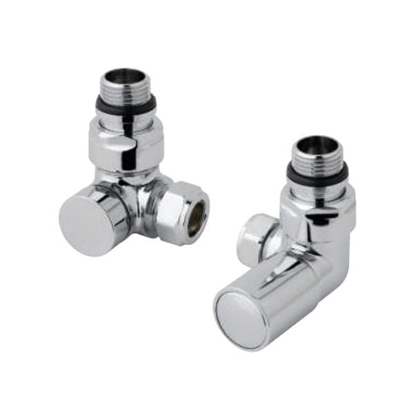 Totally Rads Eastbrook Corner Manual Radiator Valves Pair - Chrome - 41.3006